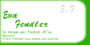 eva fendler business card